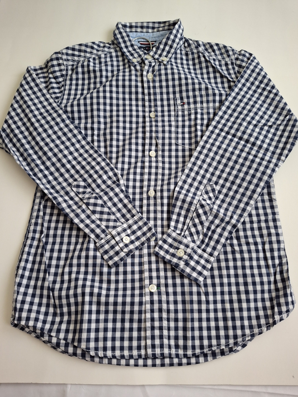 Tommy Hilfiger Navy and White Gingham Button-Down Shirt